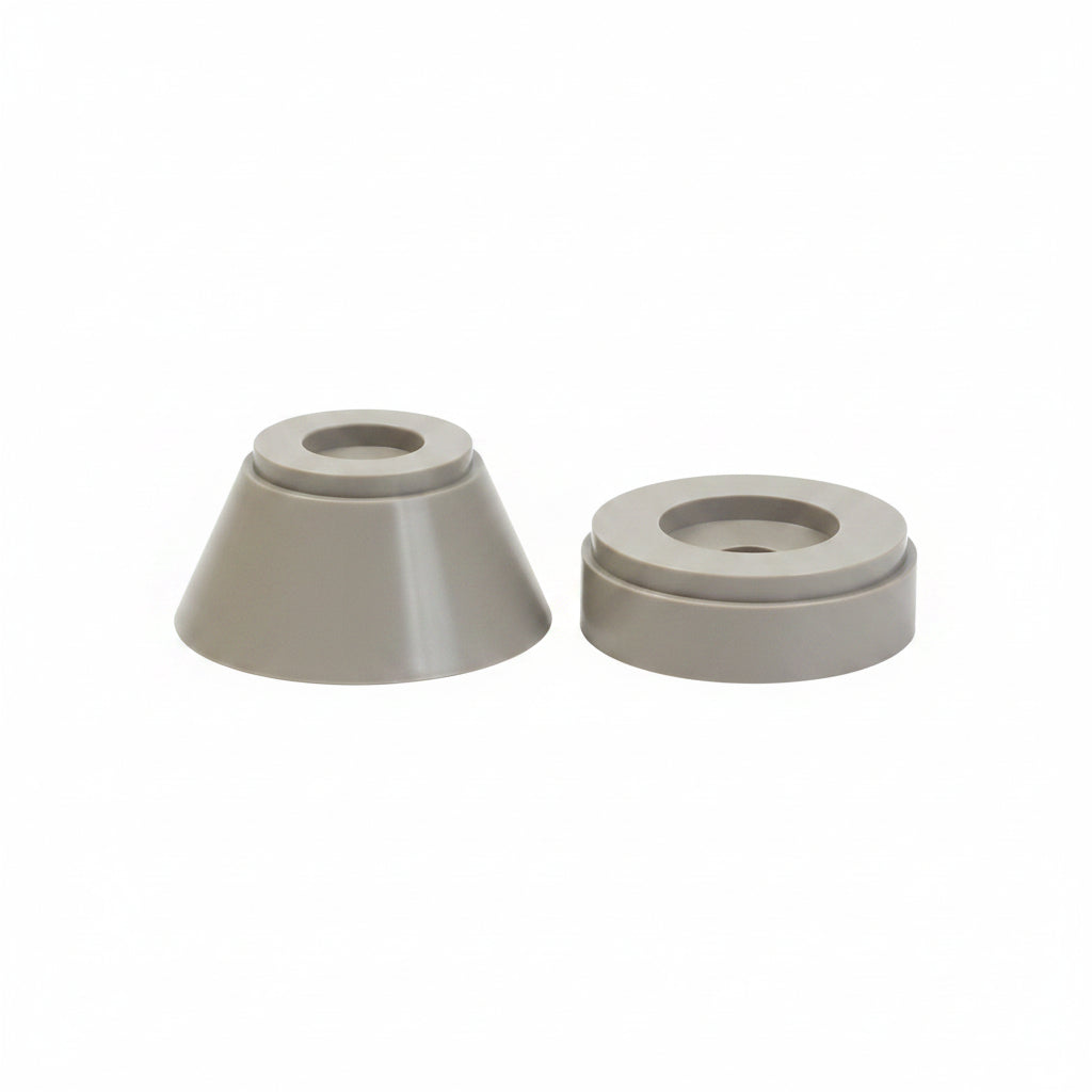 grey plastic bed blocks in 40mm and 100mm sizes displayed with a white background