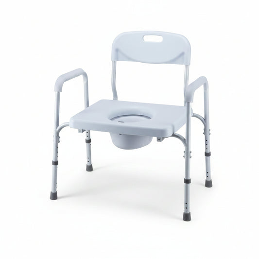 Heavy Duty Commode steel bariatric bedside commode with removable backrest and extra wide seat
