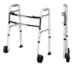 Rollator Aluminum Folding Walker - Heavy Duty
